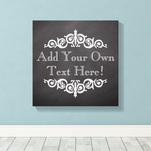 Rustisch  Chalkboard, aangepast Canvas Afdruk (Insitu (Houten vloer))