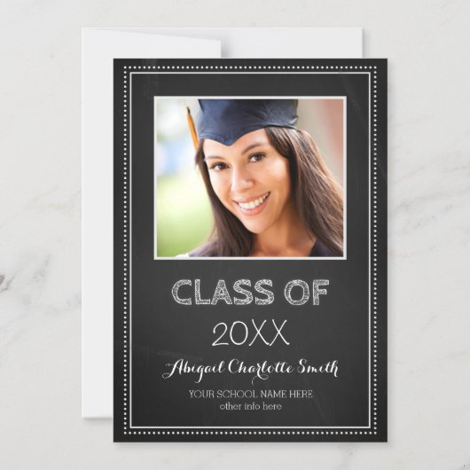 Rustisch Chalkboard Afstuderen Magnetic Card Magnetische Uitnodiging (Voorkant)