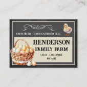 Rustisch Chalkboard Boerderij van kippeneieren Visitekaartje (Voorkant)