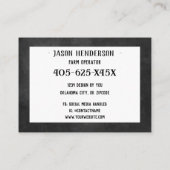 Rustisch Chalkboard Boerderij van kippeneieren Visitekaartje (Achterkant)