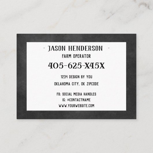 Rustisch Chalkboard Boerderij van kippeneieren Visitekaartje (Achterkant)