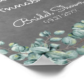 Rustisch Chalkboard Eucalyptus Vrijgezellenfeest W Poster (Hoek)