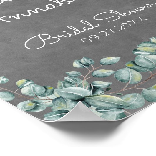 Rustisch Chalkboard Eucalyptus Vrijgezellenfeest W Poster (Hoek)