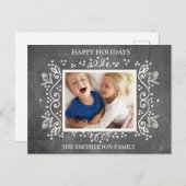 Rustisch Chalkboard Foto Prettige feestdagen (Voorkant / Achterkant)