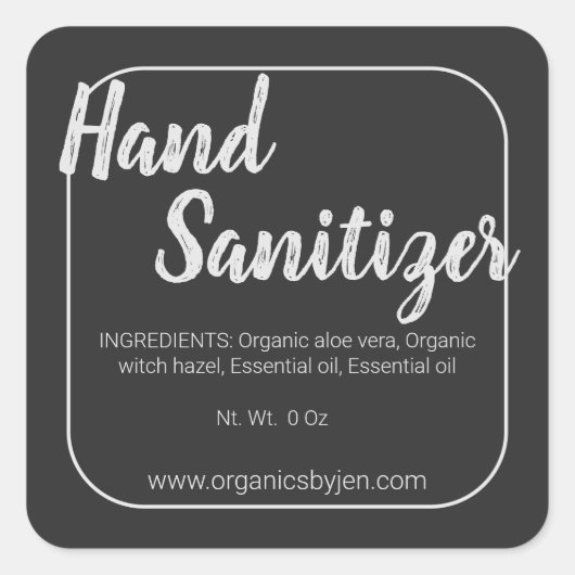 Rustisch Chalkboard Handbeenderlabel Vierkante Sticker (Voorkant)