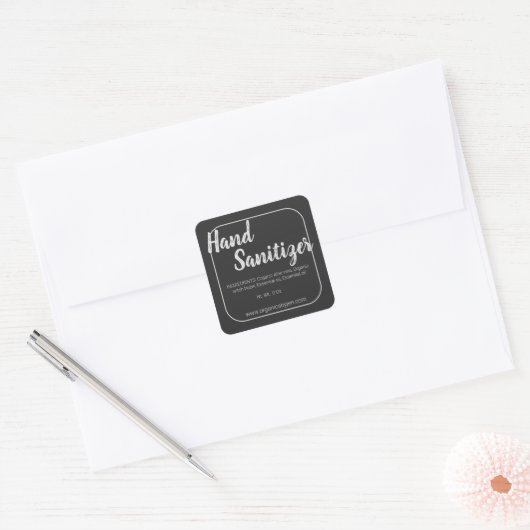 Rustisch Chalkboard Handbeenderlabel Vierkante Sticker (Envelop)