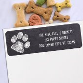 Rustisch Chalkboard Paw Print Return Address Label