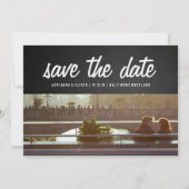 Rustisch Chalkboard slaat de datum op | Paar foto Save The Date (Voorkant)