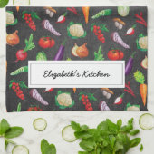 Rustisch Chalkboard | Verse groenten Theedoek (Gevouwen)