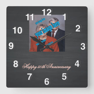Rustisch ChalkboardJubileum Vierkante Klok