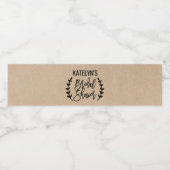 Rustisch Chic Faux Kraft Vrijgezellenfeest Waterfles Etiket (Enkel label)