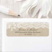 Rustisch Chic Ivory Burlap Lace Ribbon Etiket (Insitu)