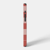Rustisch Chic Red Pset Monogram iPhone Hoesje (Linkerkant)