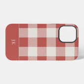 Rustisch Chic Red Pset Monogram iPhone Hoesje (Achterkant horizontaal)