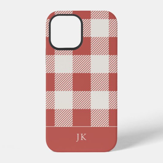 Rustisch Chic Red Pset Monogram iPhone Hoesje (Achterkant)