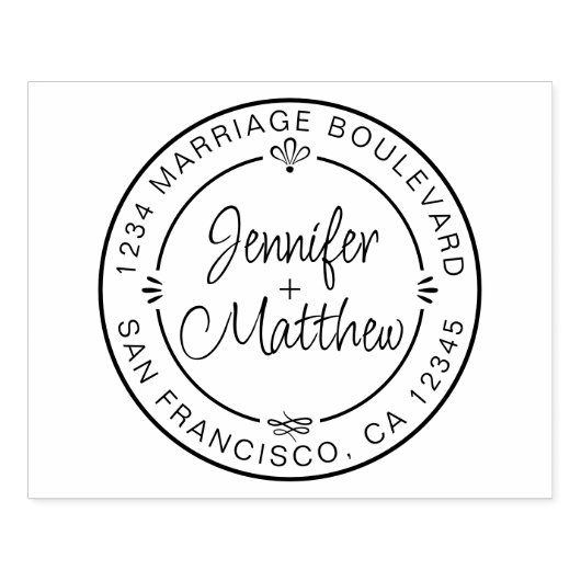 Rustisch Chinees Monogram Namen Ronde Adres van de Rubberstempel (Afrduk)