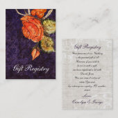 Rustisch Chinees Paars  Roos bruiloft Visitekaartje (Voorkant / Achterkant)