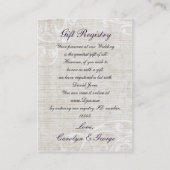 Rustisch Chinees Paars  Roos bruiloft Visitekaartje (Achterkant)