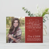 Rustisch Christelijk Bijbelverse Rode Afstuderen F Kaart (Staand voorkant)