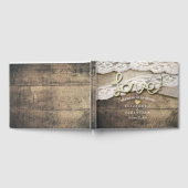 Rustisch country wood Love Rope Wedding Guestbook Gastenboek (Volledig)