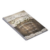Rustisch country wood Love Rope Wedding Guestbook Notitieboek (Rechterzijde)