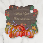 Rustisch Dank je Oranje pompoenvanger Bedankjes Labels (Achterkant)