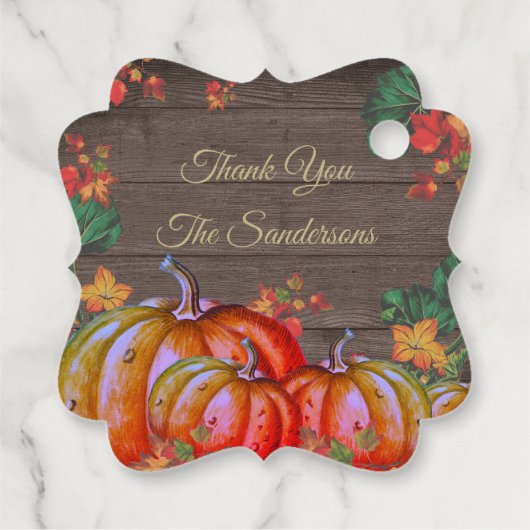 Rustisch Dank je Oranje pompoenvanger Bedankjes Labels (Achterkant)
