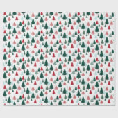 Rustisch dennenbos Scandi kerstbomen patroon Cadeaupapier (Vlak)