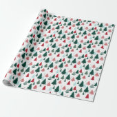Rustisch dennenbos Scandi kerstbomen patroon Cadeaupapier (Uitgerold)