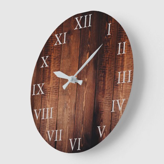 Rustisch  donker hout Romeinse cijfers persoonlijk Grote Klok (Hoek)
