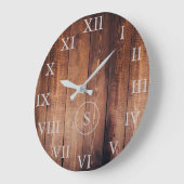 Rustisch  donker hout Romeinse cijfers persoonlijk Grote Klok (Hoek)