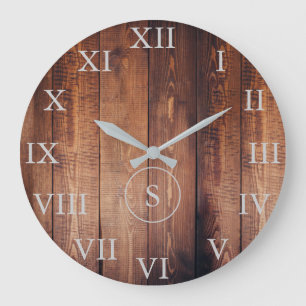 Rustisch donker hout Romeinse cijfers persoonlijk Grote Klok