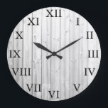 Rustisch drift wood Roman getallen Grote Klok<br><div class="desc">Robuuste, drift-wandklok met grote Romeinse cijfers.</div>