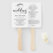 Rustisch Elegance EDITABLE COLOR Wedding Programme Handwaaier (Voorkant en achterkant)