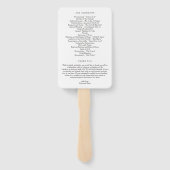 Rustisch Elegance EDITABLE COLOR Wedding Programme Handwaaier (Achterkant)