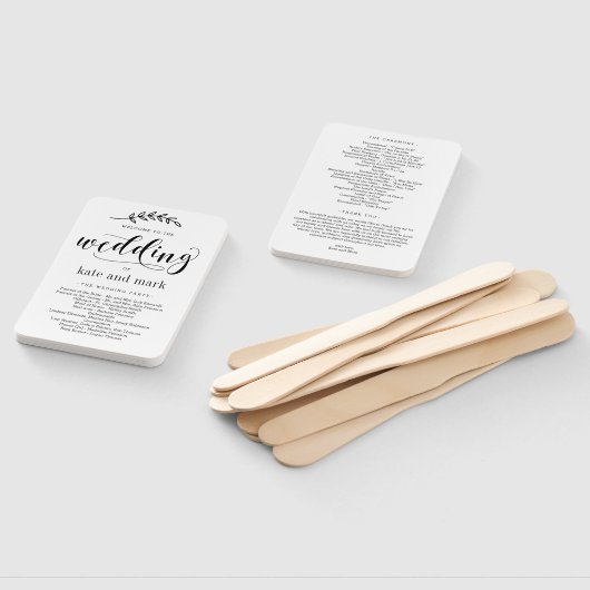 Rustisch Elegance EDITABLE COLOR Wedding Programme Handwaaier (Niet-gemonteerd)