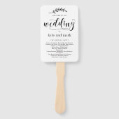 Rustisch Elegance EDITABLE COLOR Wedding Programme Handwaaier (Voorkant)
