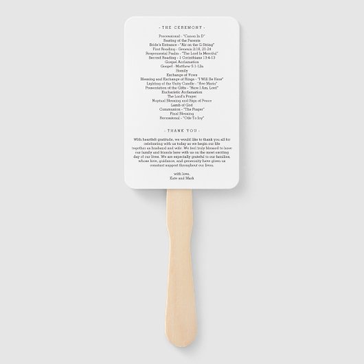 Rustisch Elegance EDITABLE COLOR Wedding Programme Handwaaier (Achterkant)