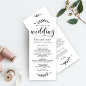 Rustisch Elegance EDITABLE COLOR Wedding Programme Programmakaart