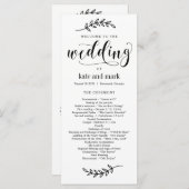 Rustisch Elegance EDITABLE COLOR Wedding Programme Programmakaart (Voorkant / Achterkant)
