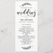 Rustisch Elegance EDITABLE COLOR Wedding Programme Programmakaart (Voorkant)