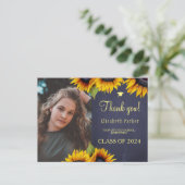 Rustisch elegant afstuderen foto afstuderen bedank briefkaart (Staand voorkant)