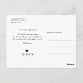 Rustisch elegant afstuderen foto afstuderen bedank briefkaart (Achterkant)