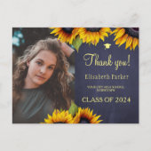 Rustisch elegant afstuderen foto afstuderen bedank briefkaart (Voorkant)