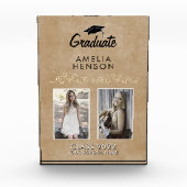 Rustisch Elegant Gold Ornament Afstuderen 2 Fotoblokken (Voorkant)