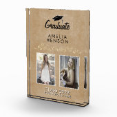 Rustisch Elegant Gold Ornament Afstuderen 2 Fotoblokken (Rechts)