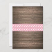 Rustisch Elephant Baby shower Invitation Roze Kaart (Achterkant)