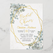 Rustisch Eucalyptus Gold Calligraphy Vrijgezellenf Folie Uitnodiging (Voorkant)