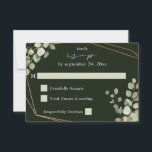 Rustisch Eucalyptus & Gold Lijst op RSVP-groen RSVP Kaartje<br><div class="desc">Verzend deze elegante,  waterverf Rustic Eucalyptus & Gold Lijst RSVP-maaltijdkaart met uw uitnodigingen voor bruiloften en partijen,  inclusief Graduation parties. met een witte achtergrond. Bekijk ons collectie voor de maaltijdoptie.</div>
