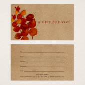 Rustisch Eucalyptus Leaves Cadeaucertificaat Visitekaartje (Voorkant /achterkant)
